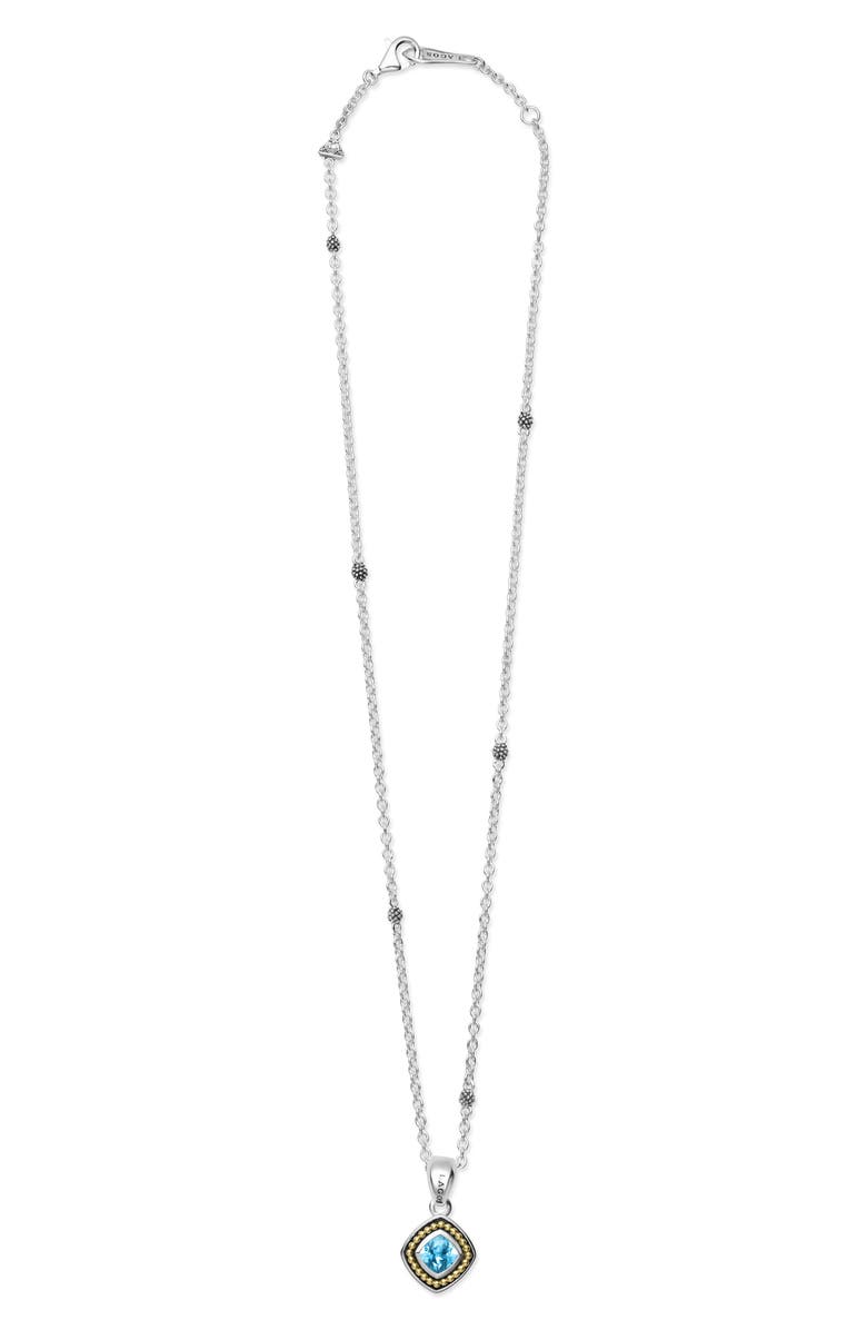 LAGOS Caviar Color Blue Topaz Pendant Necklace, Main, color, 