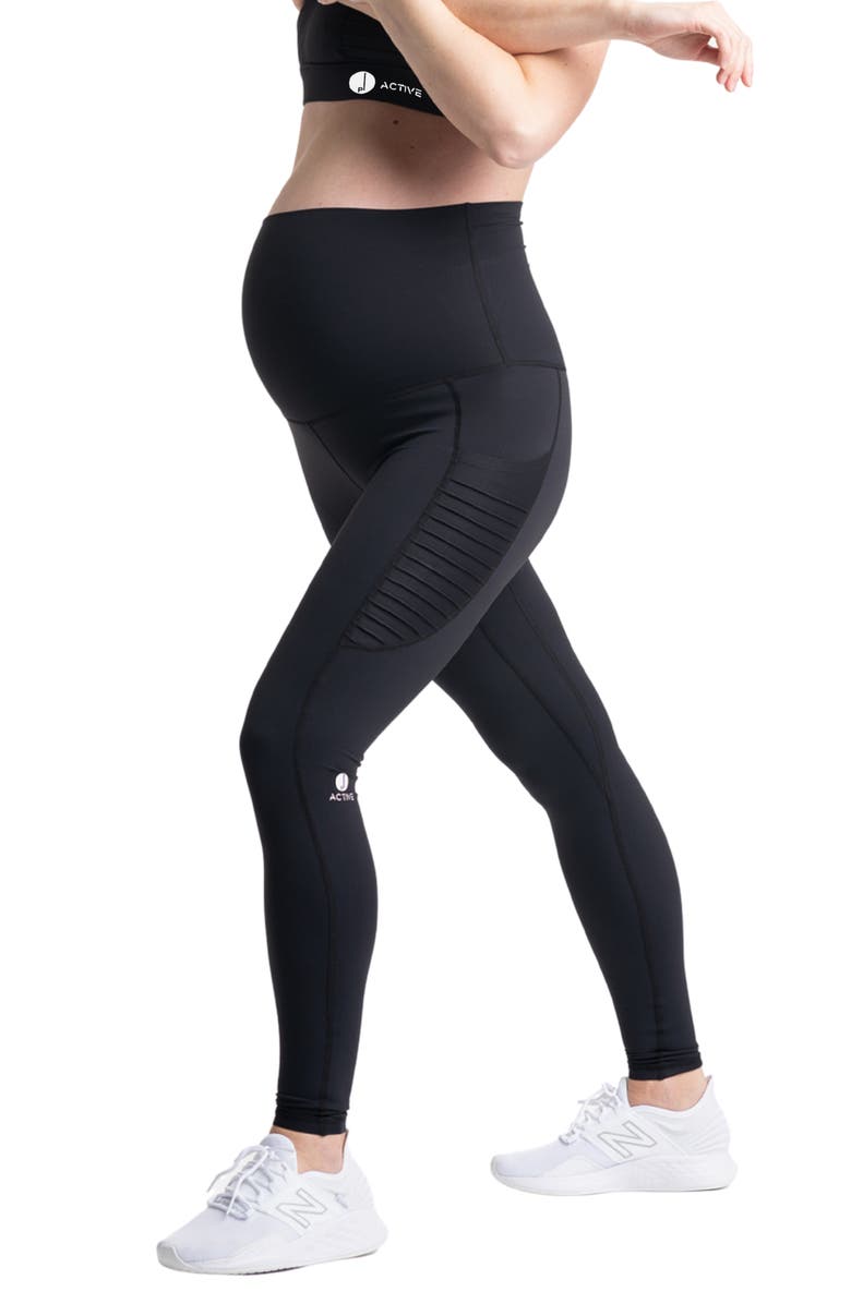 Preggo Leggings Kahina High Waist Maternity/Postpartum Active Leggings, Alternate, color, Black