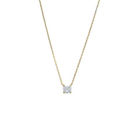Cushion Solitaire CZ Necklace