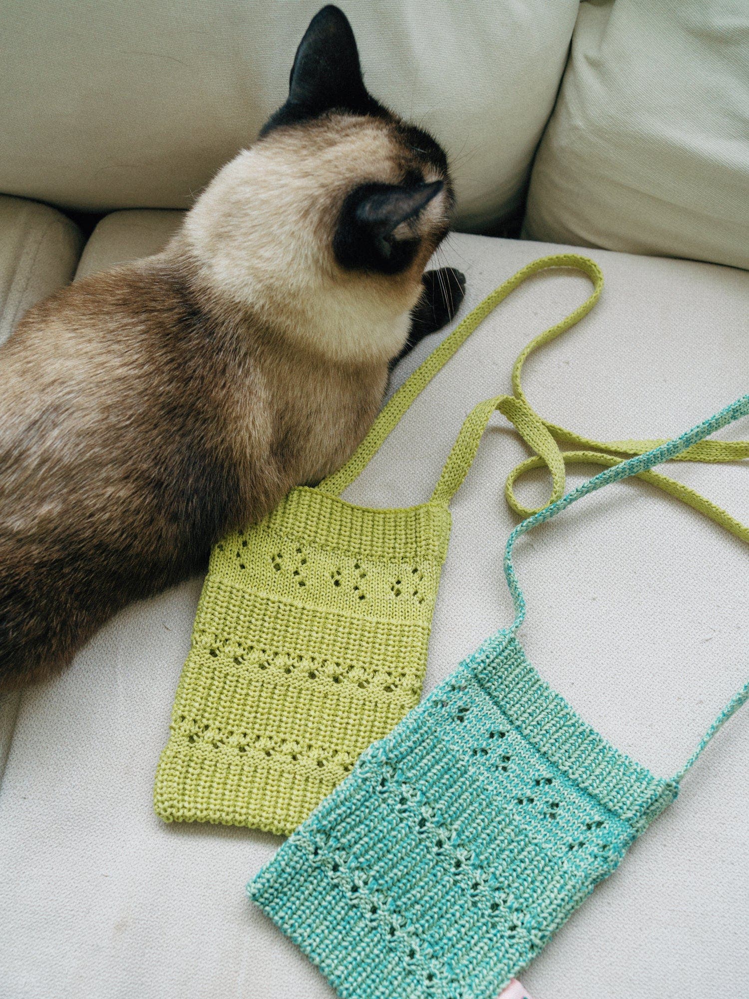 Lost Pattern NYC "Cactus" Crochet Crossbody Phone Bag, Alternate, color, Peppermint