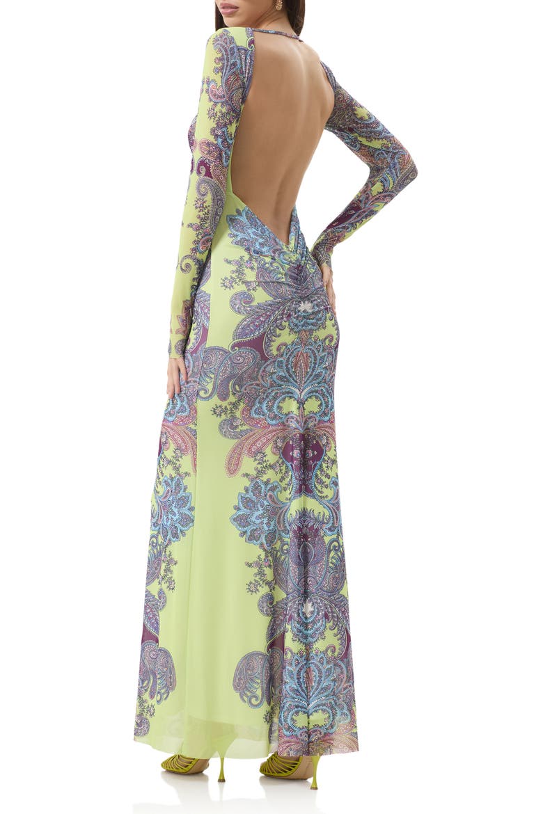 Talmo Long Sleeve Maxi Dress, Alternate, color, CITRUS PAISLEY