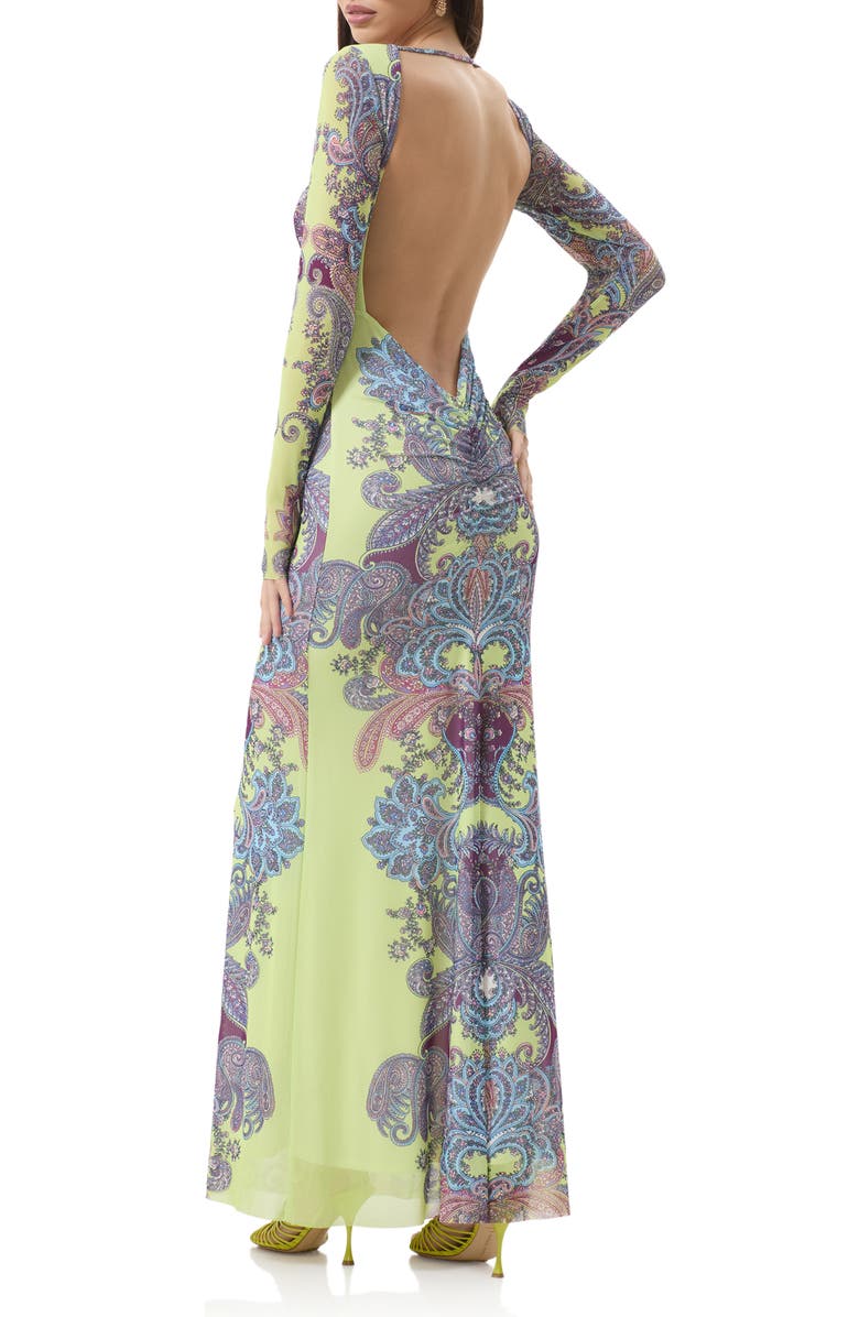 AFRM Talmo Long Sleeve Maxi Dress, Alternate, color, Citrus Paisley