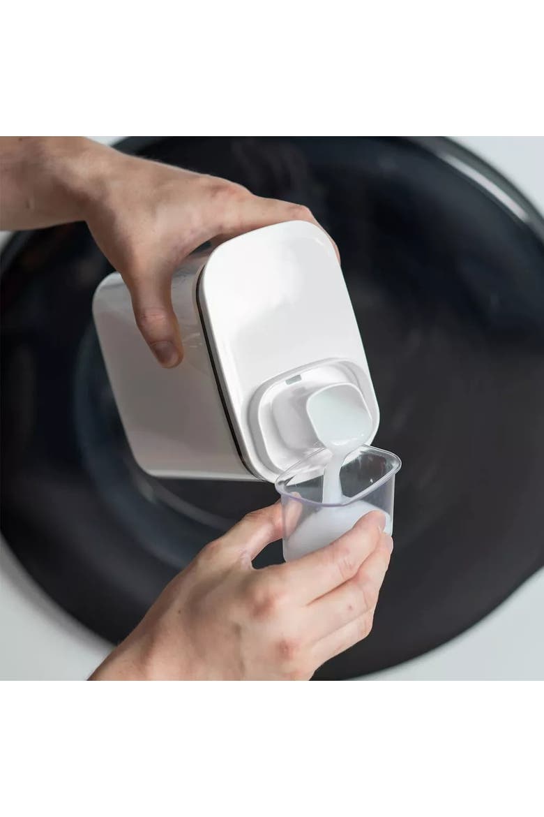 Durable Liquid Laundry Detergent Dispenser Organizer with Measuring Cap, 78 oz, Alternate, color, Clear/White