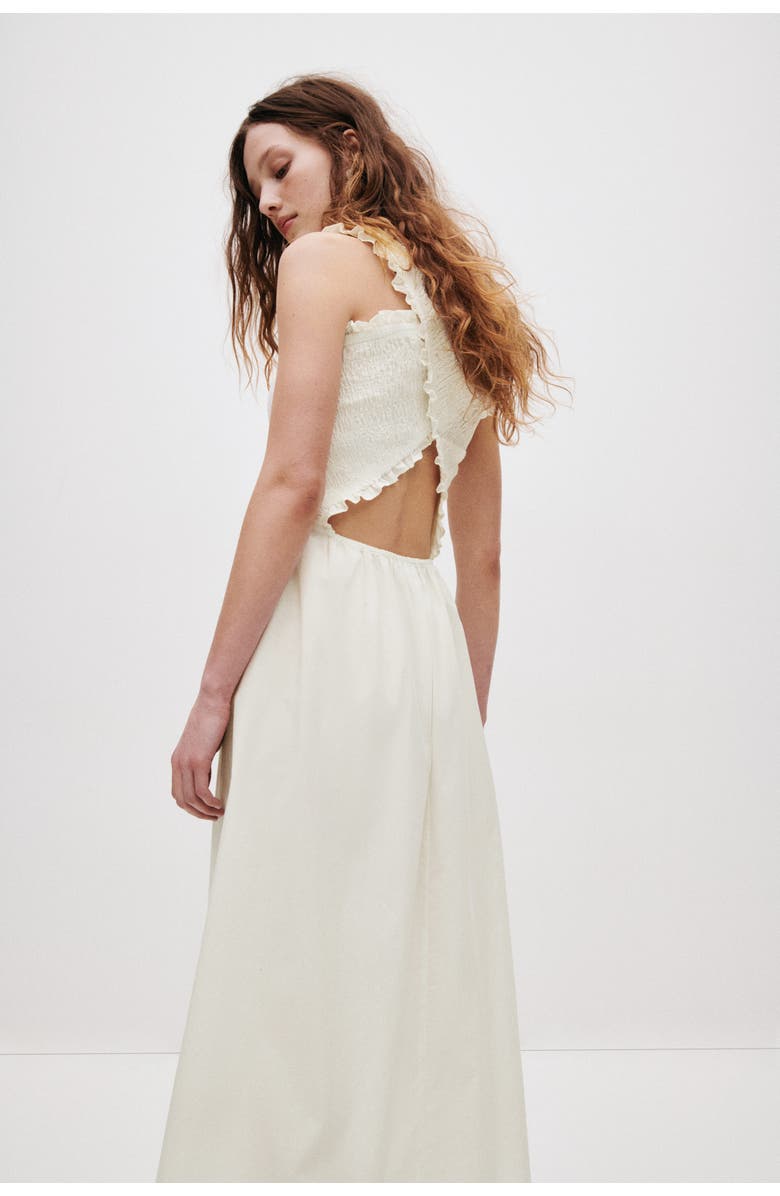 H&M Smocked poplin dress, Alternate, color, White