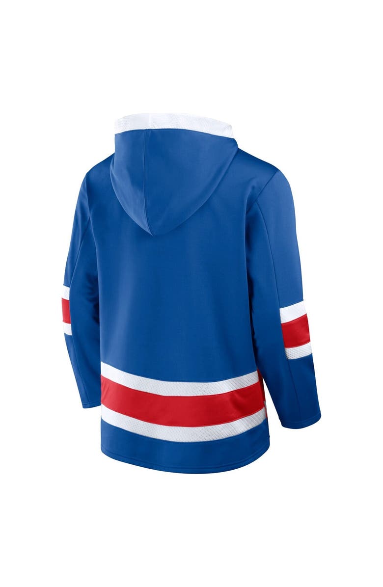 FANATICS Men's Fanatics  Blue New York Rangers Inside Line Fleece Pullover Hoodie, Alternate, color, 