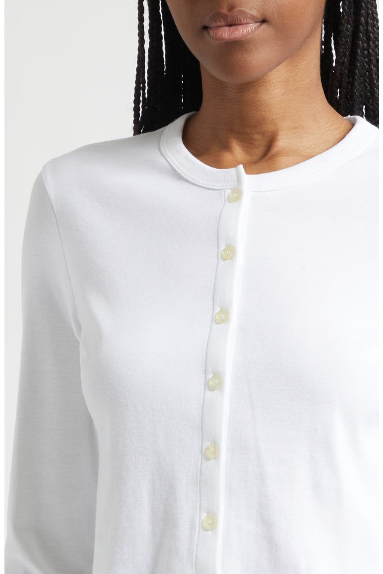 Nando Button-Up Crewneck Cardigan, Alternate, color, WHITE