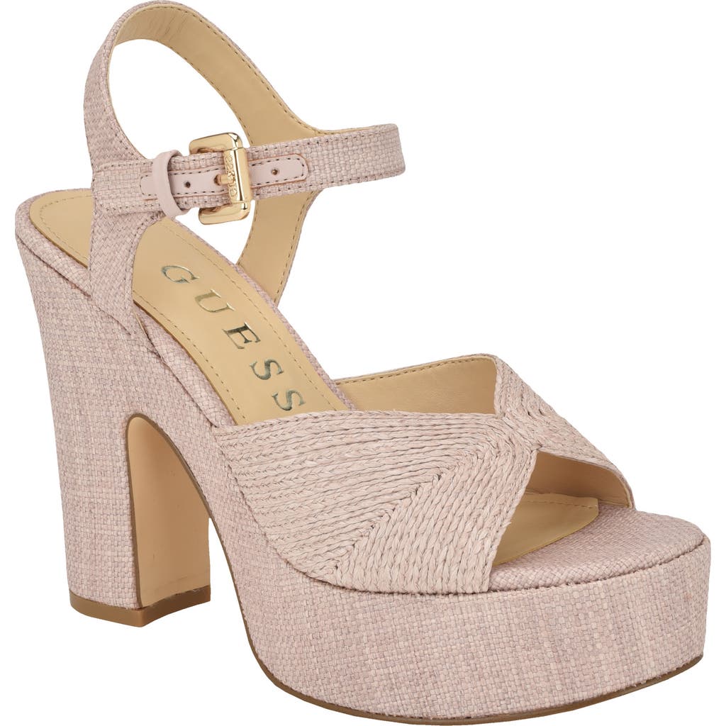 Guess Saylin Ankle Strap Platform Sandal In Light Pink