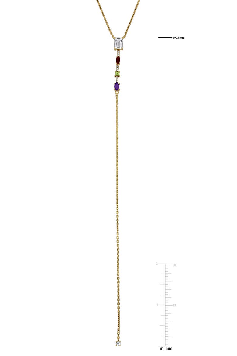 Semiprecious Stone Lariat Necklace, Alternate, color, GOLD MULTI