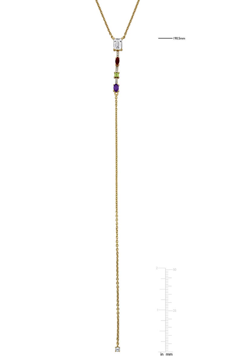 DELMAR Semiprecious Stone Lariat Necklace, Alternate, color, Gold Multi