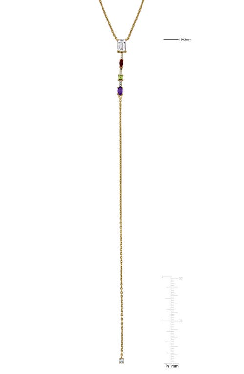 Delmar Semiprecious Stone Lariat Necklace In Gold