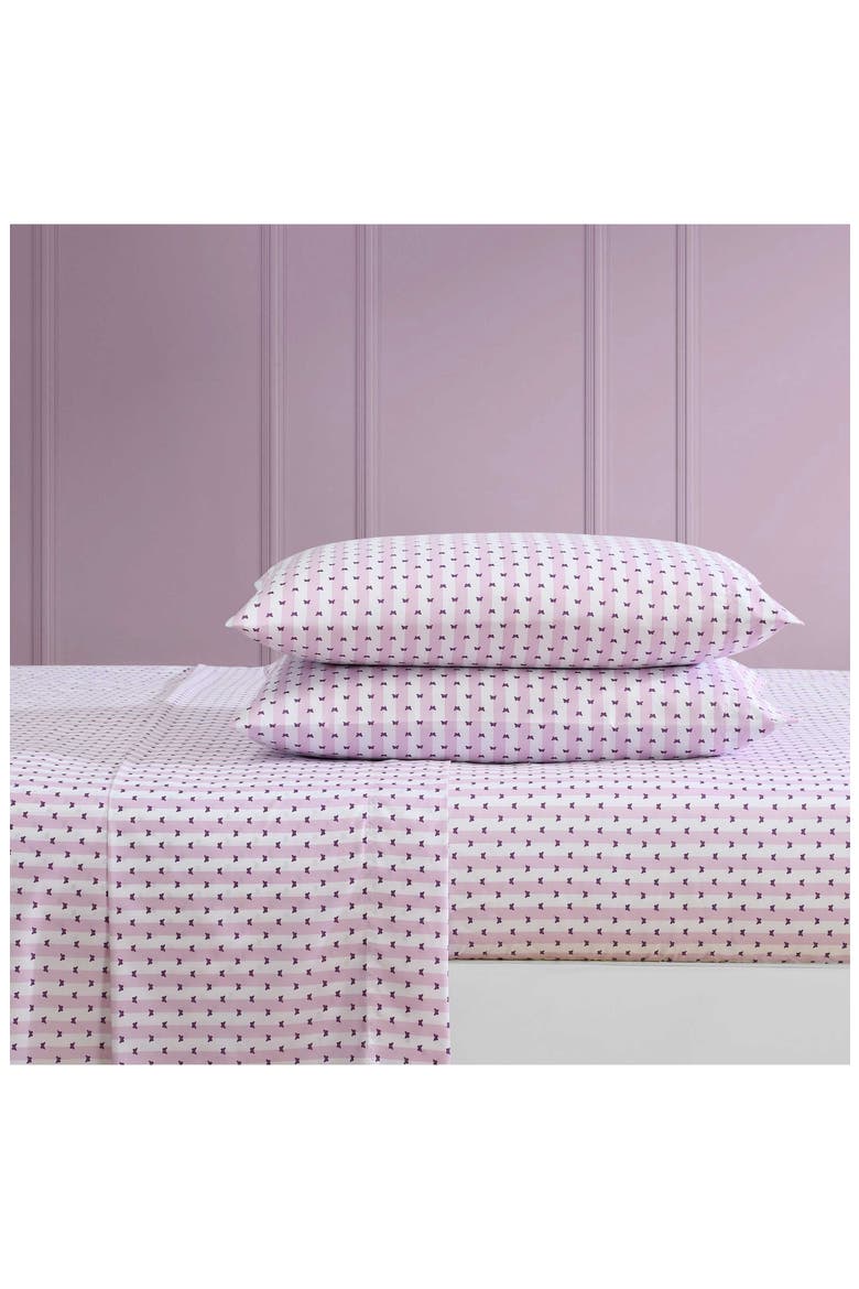 Butterfly Stripe Sheet Set, Alternate, color, PURPLE