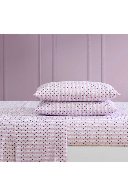 Betsey Johnson Butterfly Stripe Sheet Set In Purple