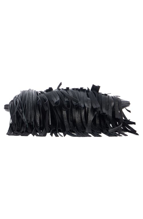 Chloé Foulard Fringed Leather Shoulder Bag In Black