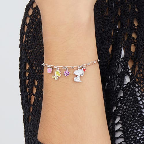 Peanuts Snoopy Enamel Charm Woodstock Bracelet In Metallic