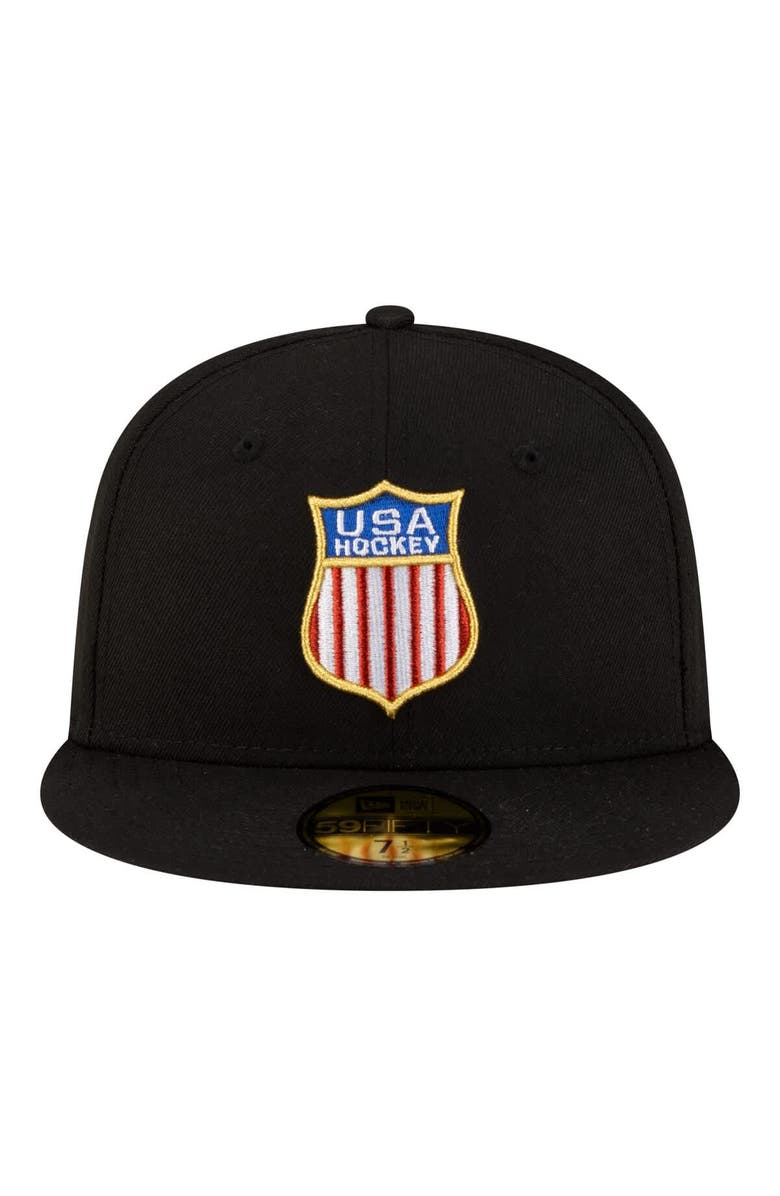 New Era Men's New Era  Black US Hockey 59FIFTY Fitted Hat, Alternate, color, Black