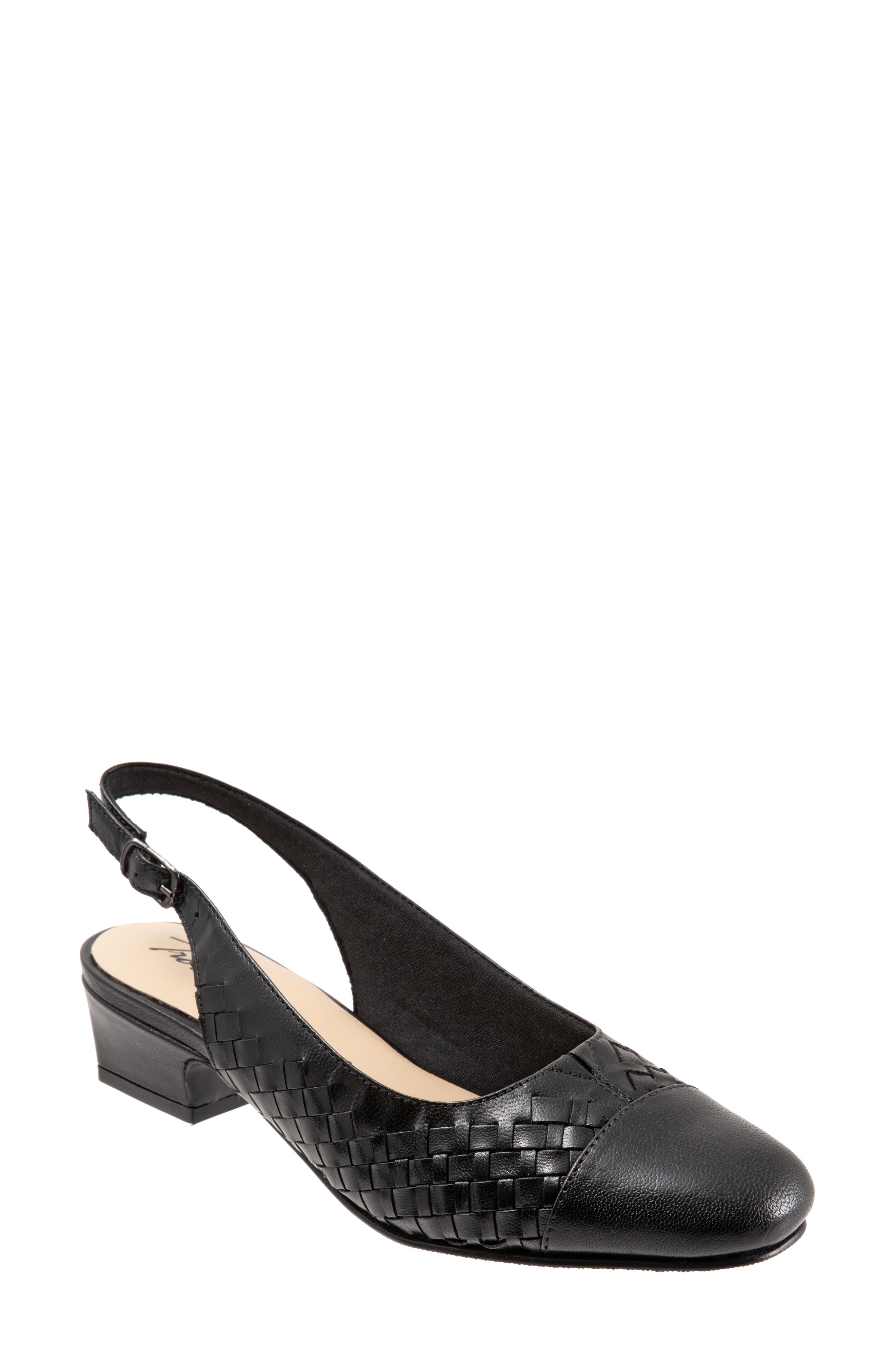 Trotters Dea Woven Slingback Pump, Main, color, Black