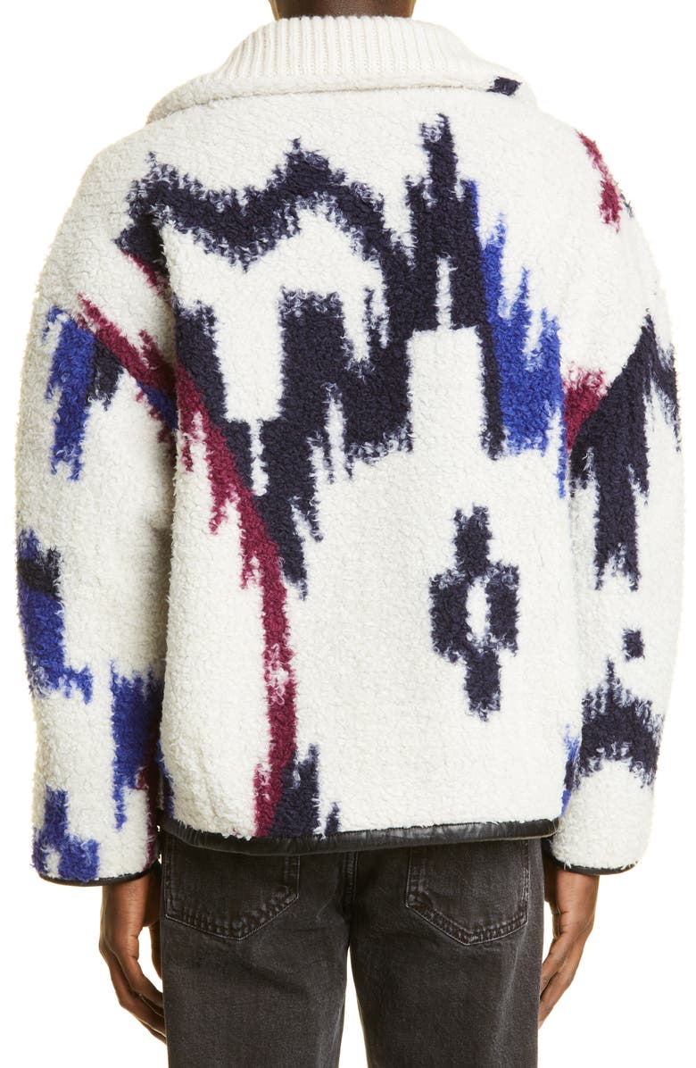 Isabel Marant Men's Marlon Geo Print Quarter Zip Fleece Pullover, Alternate, color, 