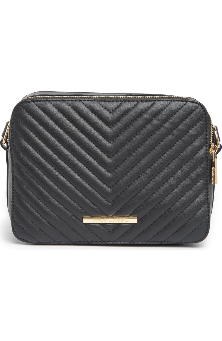 Steve Madden B Danna Chevron Quilted Faux Leather Camera Bag, Main, color,