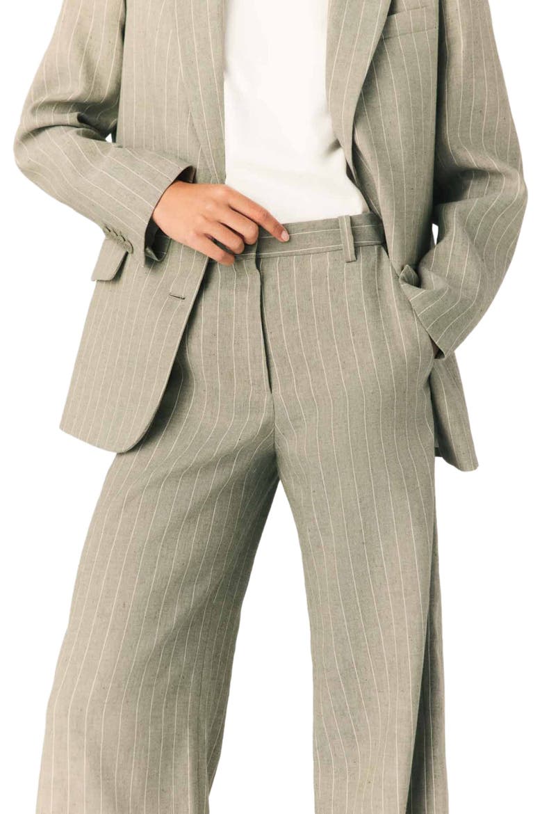 Linen-blend suit trousers, Alternate, color, Khaki