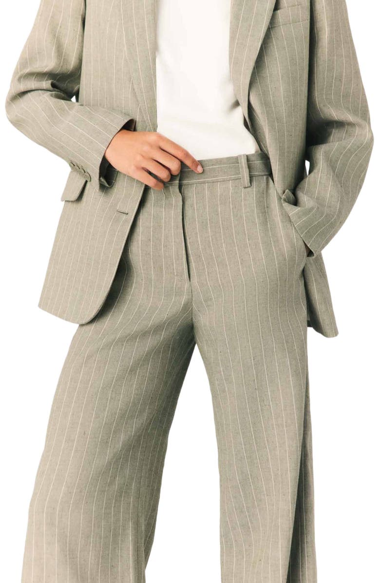 maje Linen-blend suit trousers, Alternate, color, 