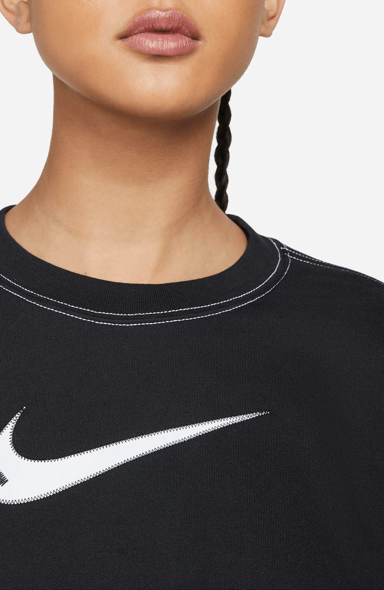 Nike Sportswear Swoosh Oversize Crop Fleece Sweatshirt, Alternate, color, 