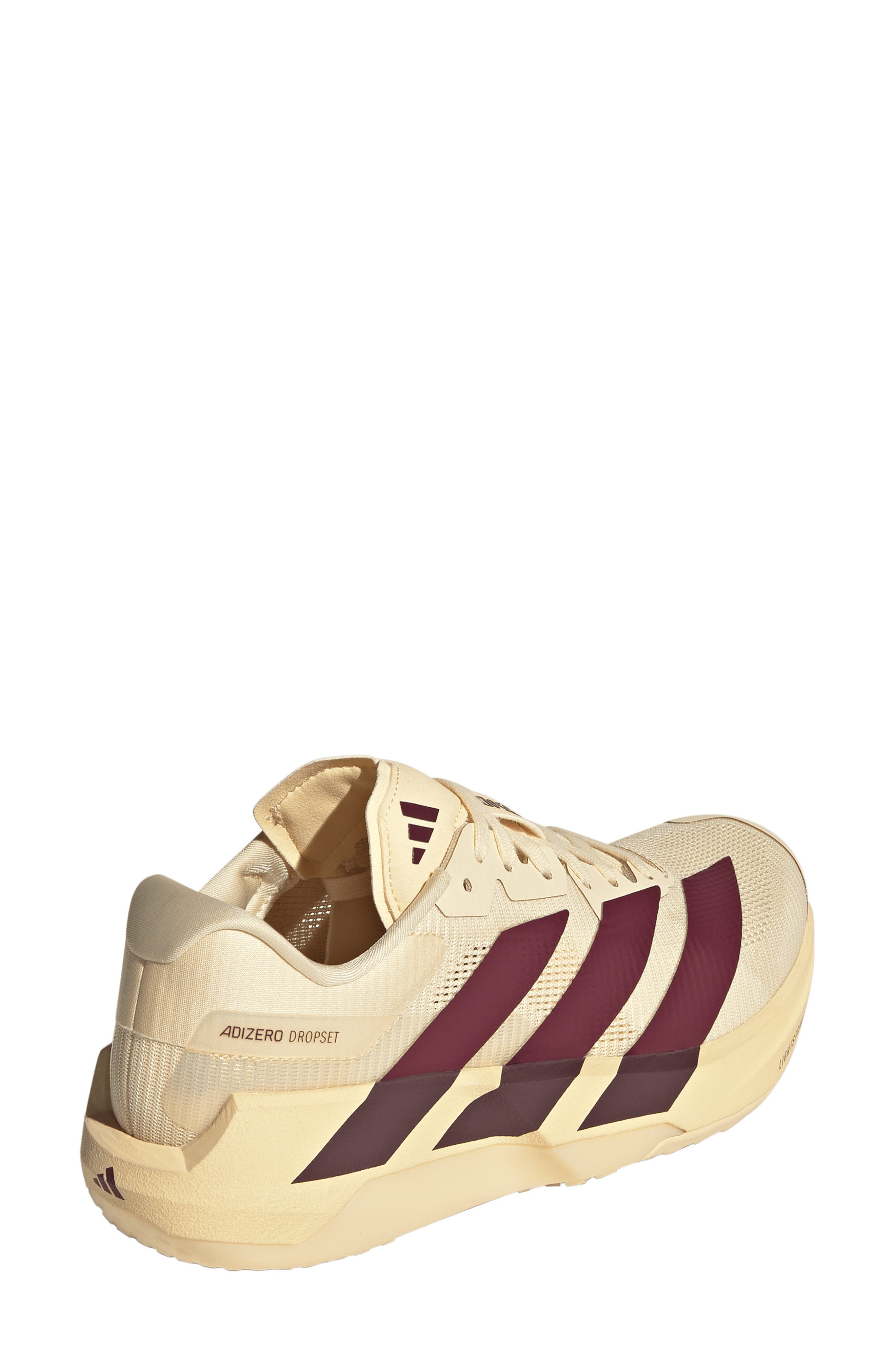 Adizero Dropset Pro Training Shoe, Alternate, color, VANILLA/ MAROON/ VANILLA