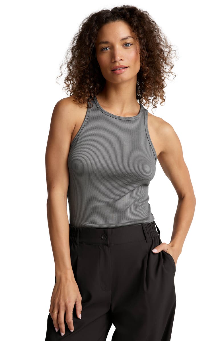 Beyond Yoga Formation Rib Tank, Alternate, color, Stone Gray