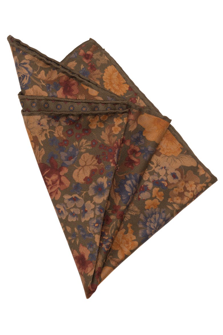 Vico - Double Sided Silk Pocket Square for Men, Alternate, color, Olive Green