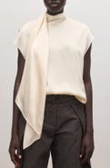 MANGO Tie Neck Silk Top