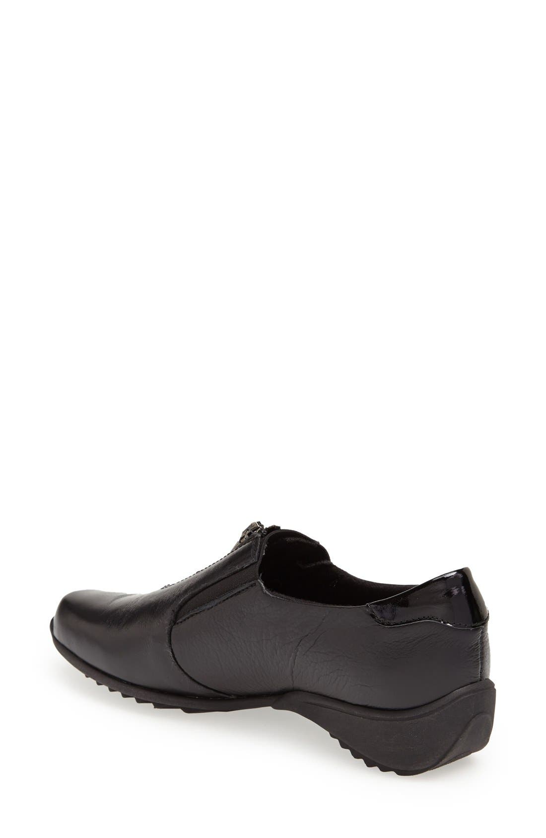 Munro Berkley Sneaker, Alternate, color, Black Leather