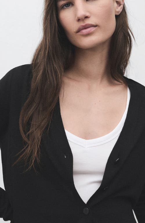Mango V-neck Knit Cardigan In Black