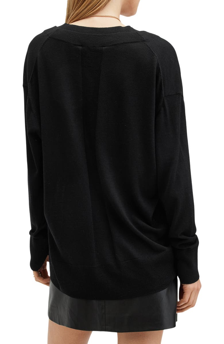 AllSaints Bern V-Neck Wool Sweater, Alternate, color,