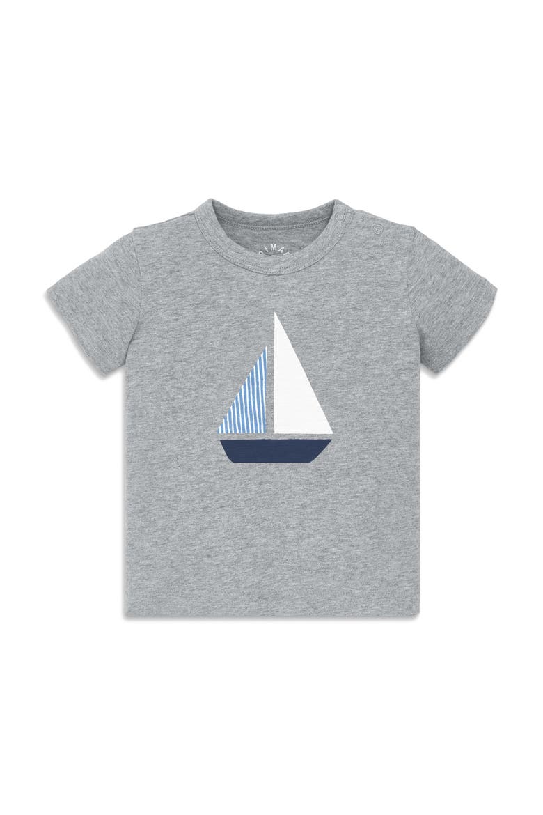 Baby Sailboat Tee, Main, color, Heather Grey Sailboat
