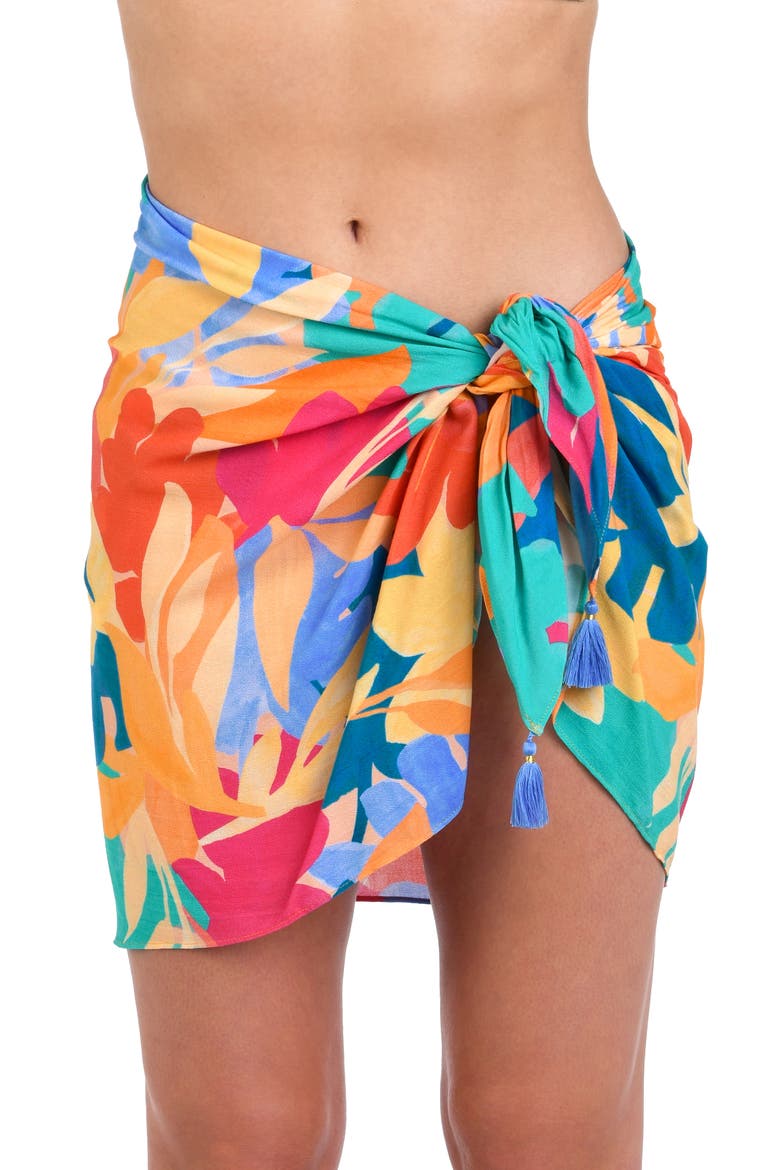 Fantasy Resort Short Cover-Up Pareo, Main, color, ORANGE MULTI