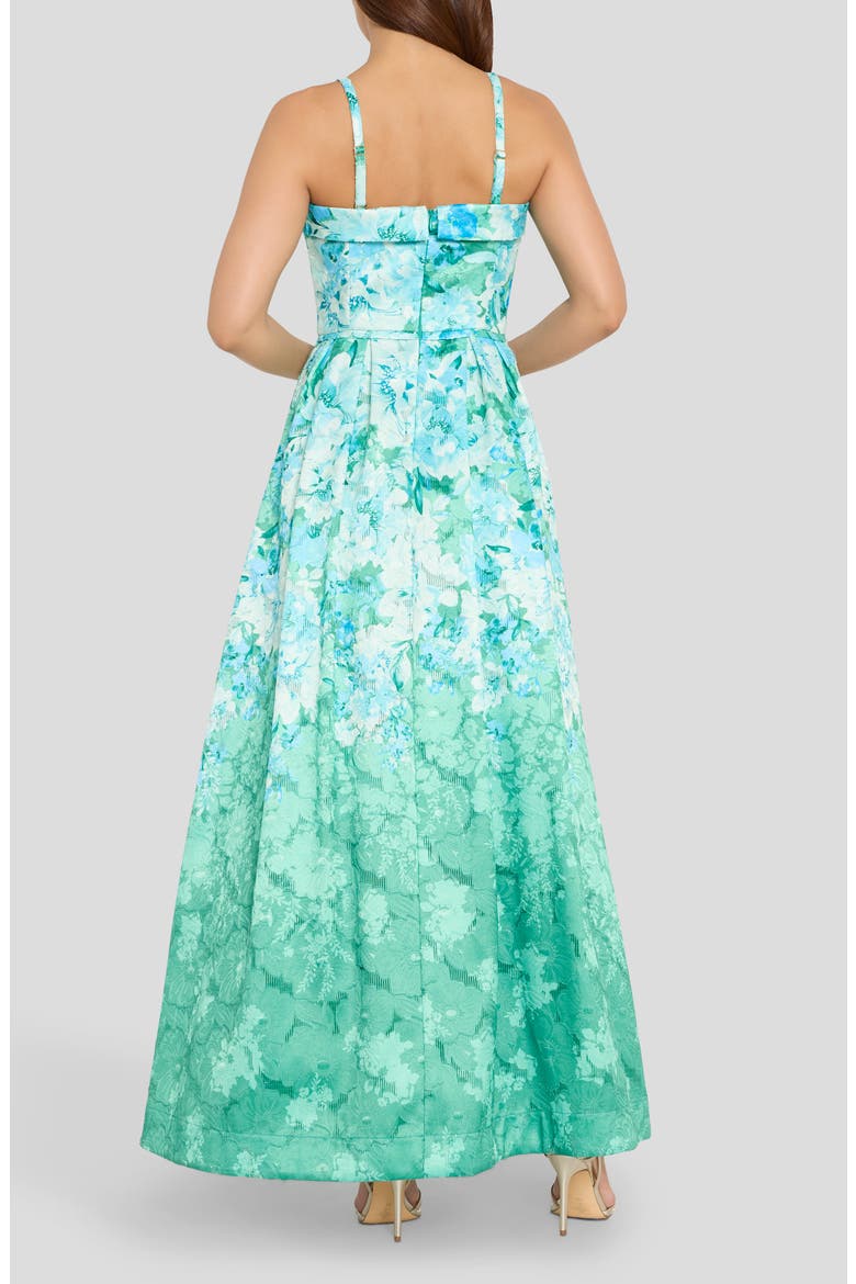 Floral Print Sleeveless Maxi Dress, Alternate, color, BLUE GREEN