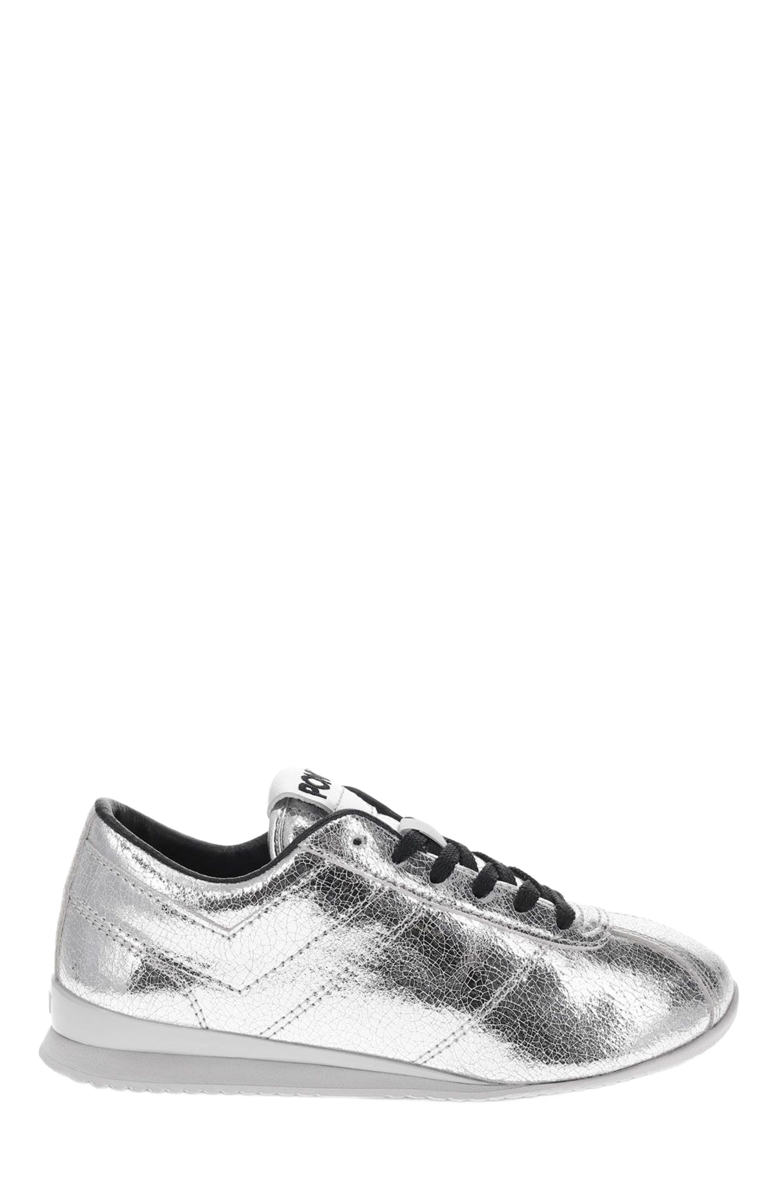 PONY KO-Low Vintage Metallic Sneakers, Alternate, color, Silver