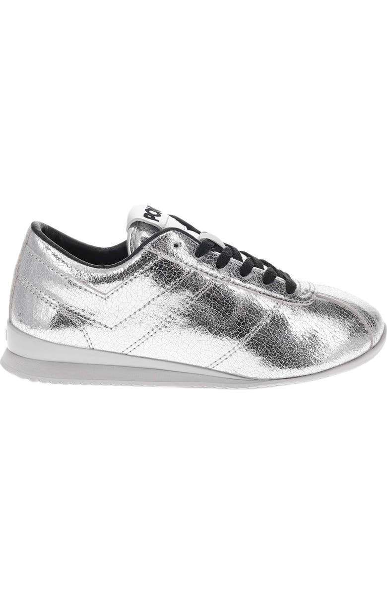 PONY KO-Low Vintage Metallic Sneakers, Alternate, color, Silver