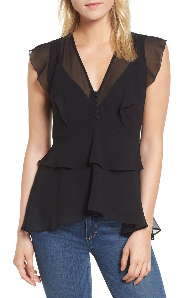 Chelsea28 High/Low Chiffon Top, Main, color, 