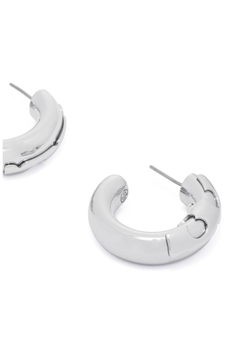 Kira Essential Hoop Earrings, Alternate, color, TORY SILVER