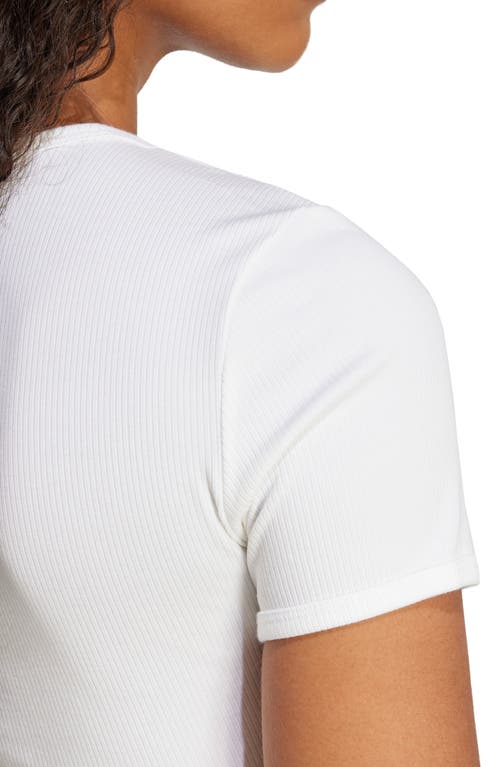 Adidas Originals Essentials Trefoil Logo Crop Rib T-shirt In White
