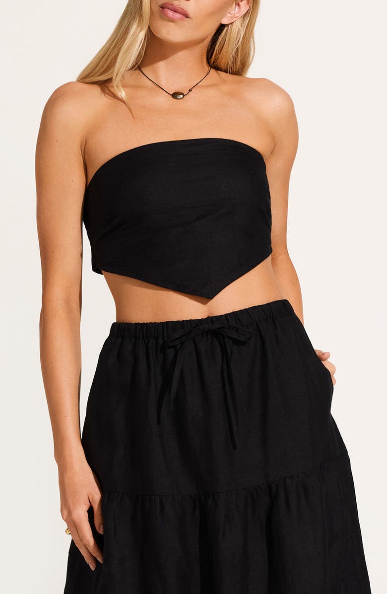Vitamin A<sup>®</sup> Joni Scarf Strapless Crop Top, Main, color, Original Black