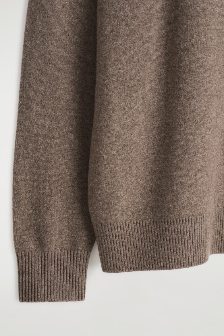 Seamless Cashmere Crew-Neck Sweater, Alternate, color, DARK UNDYED