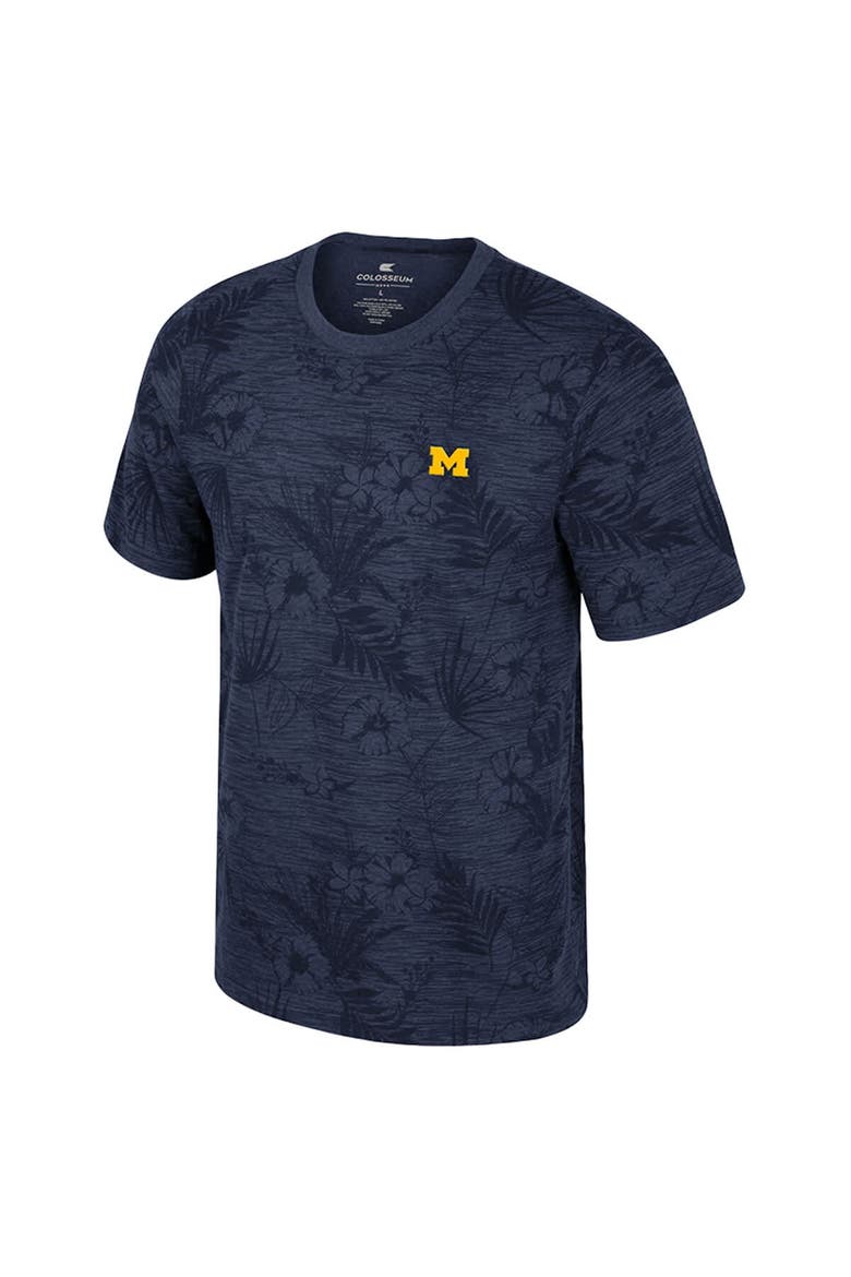Men's Colosseum Navy Michigan Wolverines Floral Printed T-Shirt, Alternate, color, Navy
