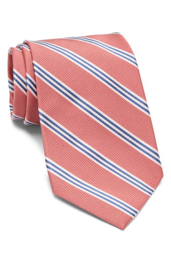 Brooks Brothers Diagonal Stripe Silk Blend Tie In Pink