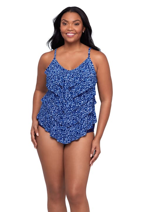 Rachel 5 Tier Ruffle Plus Size Tankini Swimsuit Top