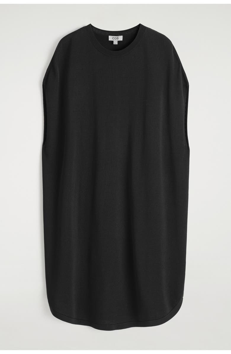 COS Circle-Cut Knit Dress, Alternate, color, Black