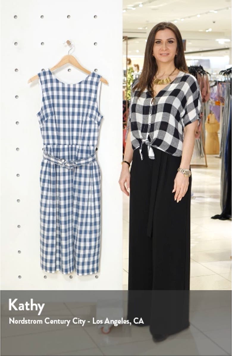 Sleeveless Cotton Gingham Dress, sales video thumbnail