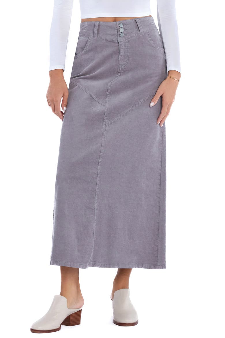 Corduroy Maxi Skirt, Main, color, SOFT GREY