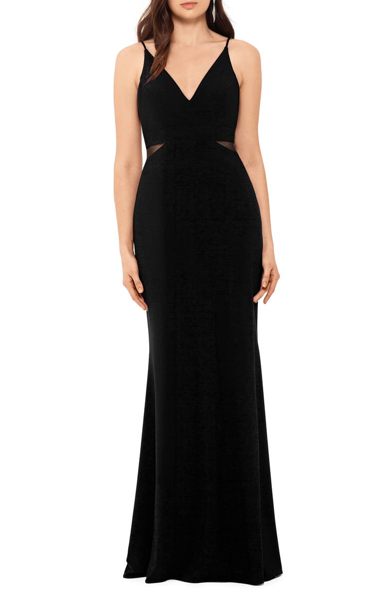 Xscape Evenings Xscape Illusion Inset Gown, Main, color, 