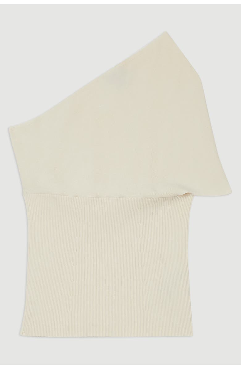 Karen Millen Knitted One Shoulder Top, Alternate, color, Cream